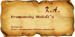 Krompaszky Abdiás névjegykártya